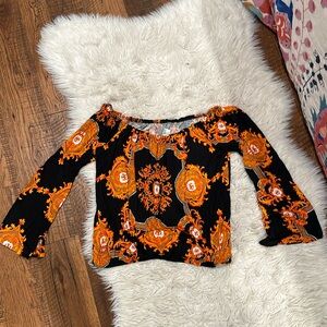 VENUS Black and Orange Blouse